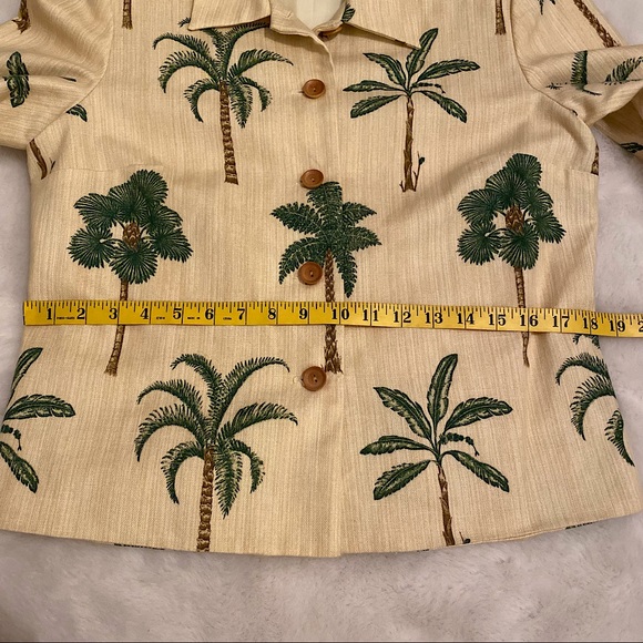 VINTAGE MAGGY LONDON PALM TREE BLAZER / SUIT JACKET  SZ 10 ๐ด - Picture 8 of 12